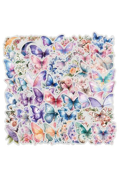 Choice 50pcs 50/100pcs Butterfly Flower Exquisite Stickers Cartoon Color High Beauty Handbooks Phone Cases