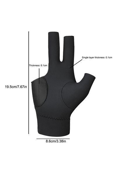 Choice Right Black Billiards Glove Left/right Hand 3 Finger Snooker Glove Non-slip Non Slip Stickers Elasti