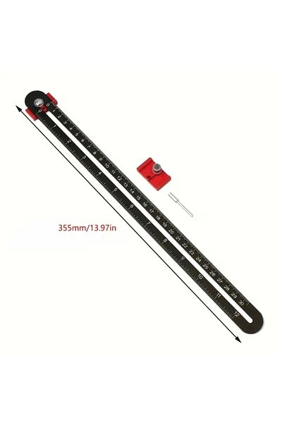 toohr 1pcs Black Woodworking Drawing Compass Circular Drawing Ruler Measurement Tool High Precision Woodwo