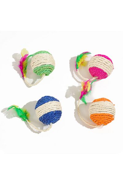 Choice A Random Color 1pcs 1pc Pet Toys Sisal Scratching Ball Training Interactive Toy For Kitten Pet Suppl