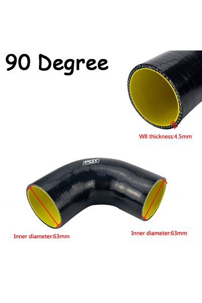 PQY 63mm Black 90 Degree Free Shipping Black / Blue 2.0" 51mm / 2.5'' 63mm / 3'' 76mm 45/90 Degree Elbow