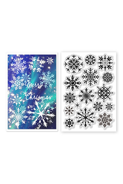 Choice AECH-21241 طوابع سيليكون شفافة بخلفية ندفة الثلج، قطعة واحدة، بنمط ندف...