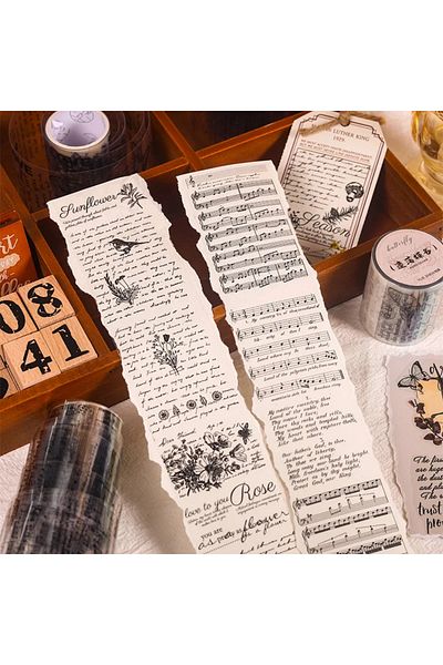 Choice Journamm 50mm*3m Vintage Letters PET Tapes DIY Scrapbooking Planners Decor Junk Journal Waterproo...