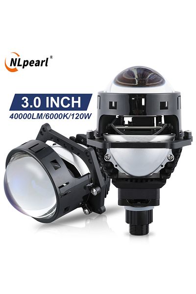 NLpearl 2pcs Bi LED Projector Lenses 3 Inch For Headlight Halo Lights For H4 H7 Audi 9005 9006 16...