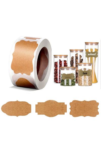 Choice 300 Stickers/Rolls/30x50mm Kraft Paper Blank Decorative Stickers Stickers Diy Stickers Baking Pac...