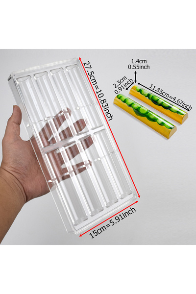 Choice 8l-6027 قالب شوكولاتة من البولي كربونات على شكل شريط أسطواني على شكل ك...