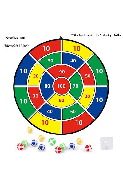Choice لوحة دارت كبيرة 74 سم 100، 72 سم، لوحة دارت للأطفال مع كرات لاصقة، ألعاب للأولاد، ألعاب داخلية/رياضية خارجية