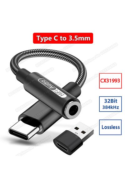 WAPUNO Cx31993 Usb Type C To 3.5mm Earphone Adapter Alc5686 Cx31993 Hifi Dac Usb C To 3.5mm Jack Headphone