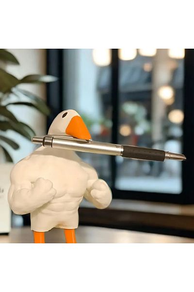 Choice Muscle Duck Statue Ornament Funny Strong Duck Statue Decoration Resin Crafts Sculpture Ornament D...