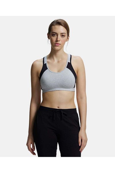 JOCKEY Power Back Padded Active Bra 1380-01 Gray