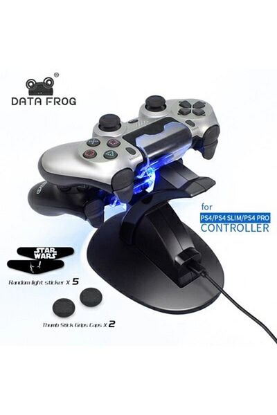 Choice Black Data Frog Led Dual Usb Charging Dock Charger Controller Holder Stand For Sony Ps4/ps4 Slim/ps4