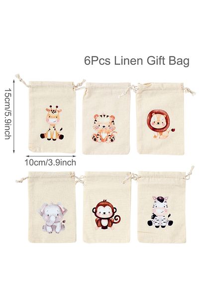 Choice As Picture Style 1 6pcs Jungle Animals Candy Bags Safari Birthday Party Decoration Kids Gift Box Jew