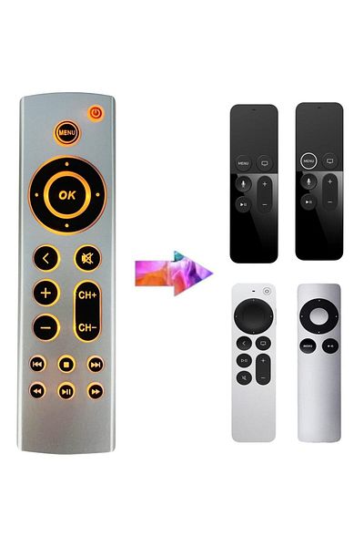 Choice جهاز تحكم عن بعد عالمي بإضاءة خلفية بديل لجهاز Apple Tv 4k/ Gen 1 2 3 4/hd A2843 A273
