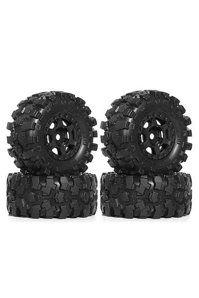 Choice 1set Red Spider 1.0 Beadlock Wheel Mud Tires Set Deep Dish Negative Offset For 1/18 1/24 Rc Crawler