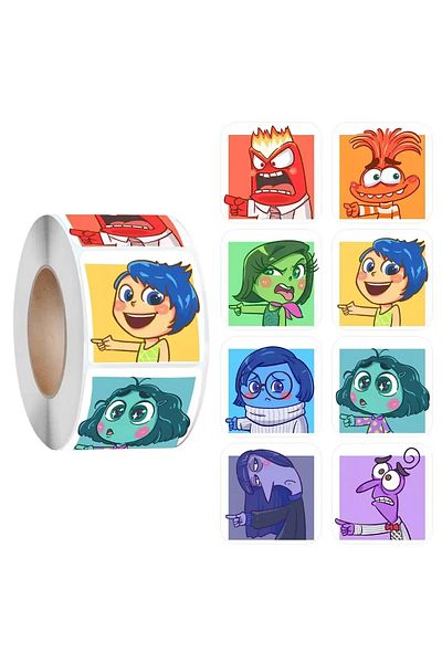 Choice 500pcs 500/2000pcs Disney Inside Out 2 Sealing Stickers Cute Cartoon Decals Round Diy Album Diary La