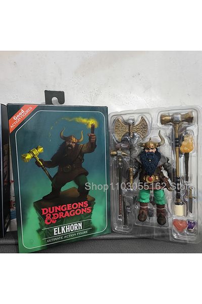 Choice With Box Original Neca Dragon And Dungeon Anime Figure Dwarf Warrior Elkhorn Action Figures Handheld
