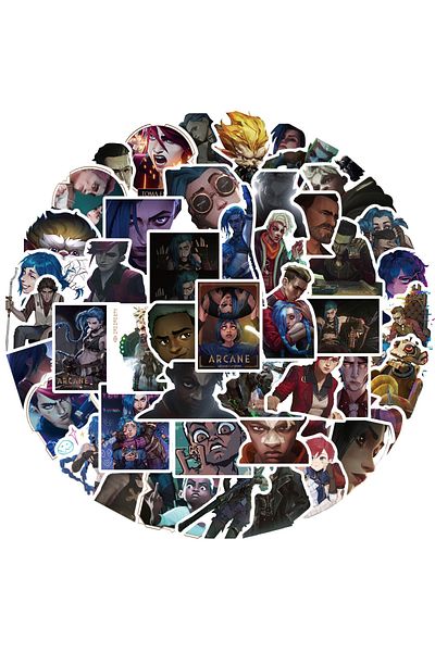 Choice 50pcs 50pcs Cartoon Anime Arcane Game Stickers Decals For Ipad Cars Motorcycles Water Cups Children'