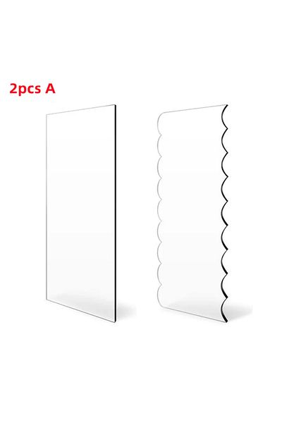 Choice A 2pcs 2pcs Acrylic Cake Scraper Set Decorating Contour Stripe Cake Comb Saw Tooth Smoother Buttercr