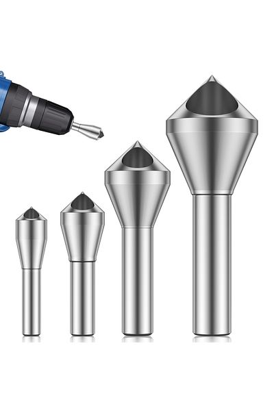Choice Inclined Hole 4pcs Hss Deburring Chamfering Cutter Countersink Drill Bits Titanium Coated Smooth Hol