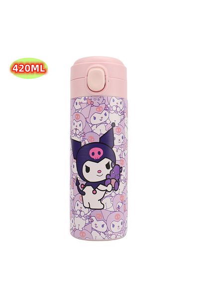 Choice 420ml Kuromi 420ml Sanrio Hello Kitty Water Cup Kawaii My Melody Thermos Cups Anime Cartoon Kuromi J