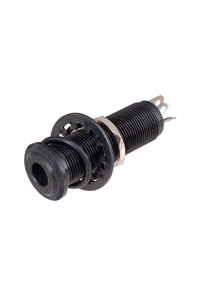 Miwayer Black Electric Guitar Bass Parts 6.35mm Stereo Output Input 1/4 Inch Jack Socket Plug Brass Straight