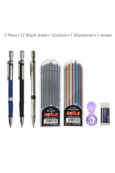 Choice Mix color set G 2.0mm Mechanical Pencil Set 2B Automatic Pencils with Color/Black Lead Refills for D