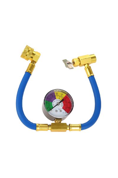 VODOOL Car 15.7" R134a A/c Refrigerant Gas Charging Hose With Pressure Gauges Car Air Conditioner Refrig...