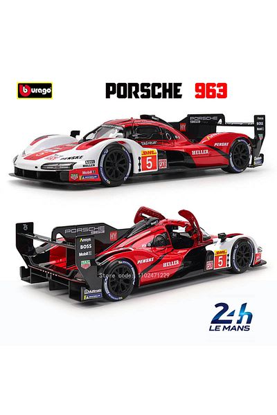 Choice Porsche 963 Bburago 1:24 Scale Porsche 911 Dakar Weissach Alloy Racing Car Alloy Luxury Vehicle Die