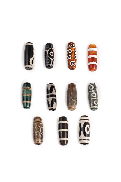 Choice 10 × 30 مم عشوائية 5 قطع من خرز دزي التبت الطبيعي متعدد الألوان خرز أو...