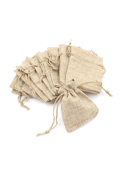 Choice Other 10x 10pcs Small Burlap Jute Sack Linen Pouch Bag Drawstring Wedding Supplies