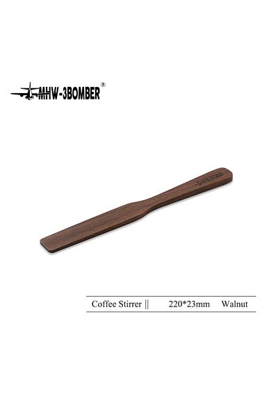 MHW-3BOMBER Durable Walnut Stirrers Vintage Solid Wood Textured Coffee Stirrers Exquisite Home Ba...