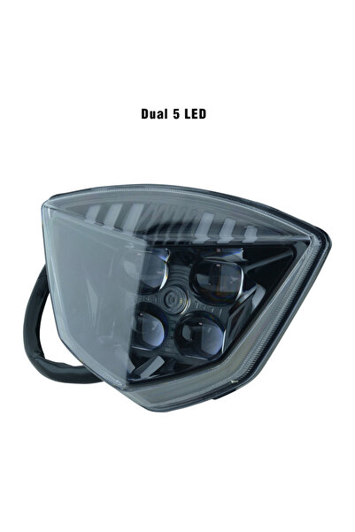 Choice مصباح أمامي مزدوج 5 LED MCHMFG للدراجات النارية من الكريستال LED لـ GA...