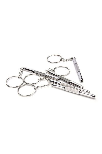 HUXUAN 5pcs Mini 3in1 Eyeglass Screwdriver Sunglass Watch Repair Kit Tool with Keychain Eyeglass Screwdr...