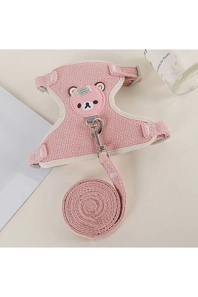 Choice S Pink Dog Leash Winnie The Pooh Harness Leash Cat Walking Dog Small Dog Teddy Vest Style Harness Pe
