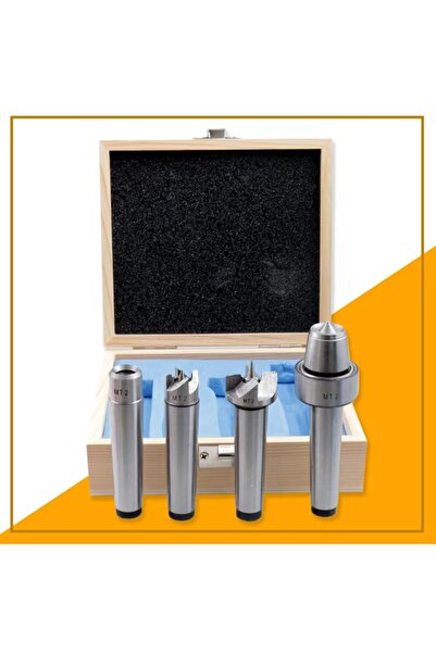 Choice MT2 4Pcs Set MT1/MT2 Spur Live Center Drive Spur Driver Dead C Enter with Wooden Case for Metalworki