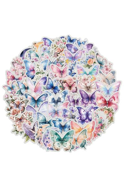 Choice 50pcs 50/100pcs Butterfly Flower Exquisite Stickers Cartoon Color High Beauty Handbooks Phone Cases