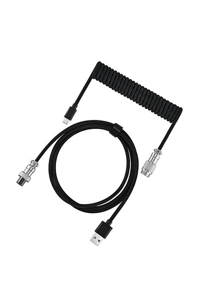 Choice كابل ملفوف للوحة المفاتيح الميكانيكية USB من النوع C، 7 ألوان جديدة، بطول 3 أمتار، أسود، لوحة مفاتيح ميكانيكية Aviator De