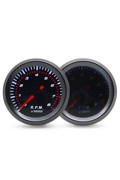 Choice 2“52mm Smoke Lens Auto Tachometer White LED 0-8000 RPM Meter Car Gauge 1-8 Cylinders