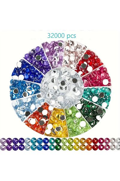 Choice 32colors-a-32s-1000 20000-32000pcs/set Diamond Art Crystal Beads Only Random Color Each 1000pcs Tota