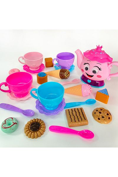Choice 23 PCS Tea Party Set for Toddler Little Girls 3-5 with Teapot Tea Cup Music & Light Play Food Toy...