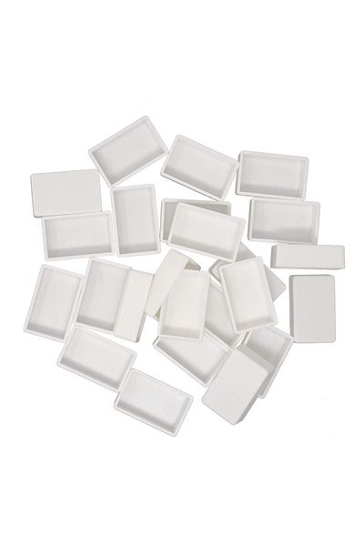 Choice 24pcs Full White 24/50/100pcs Empty Watercolor Full Pans 3.2ml White Plastic Watercolor Paint Pans S