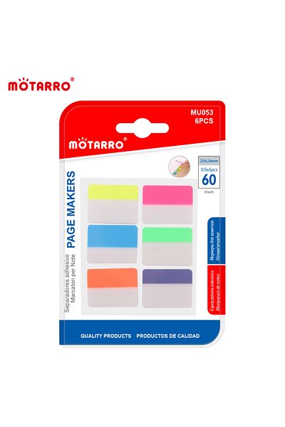Choice Mu053 Motarro 6 Color Transparent Waterproof Sticky Notes Index Tabs For Page Marker File Classify P