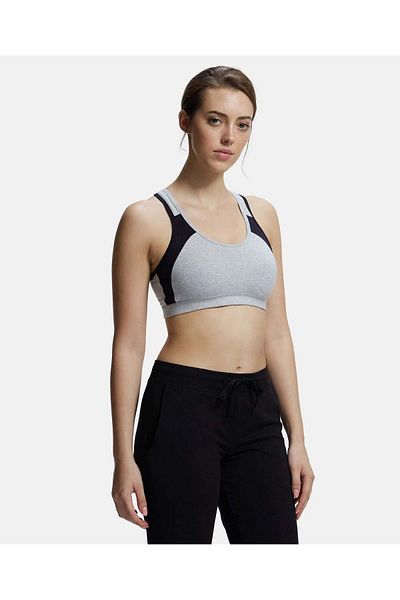 JOCKEY Power Back Padded Active Bra 1380-01 Gray