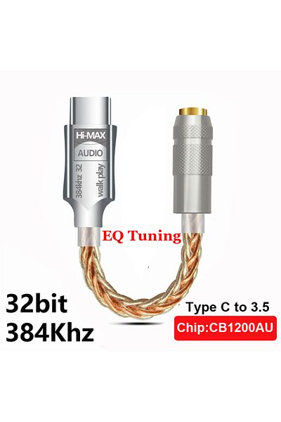 XMSJ HiFi DAC Earphone Amplifier Type C to 3.5mm USB C Audio Decoder AMP Adapter CB1200AU Chip Sound C...