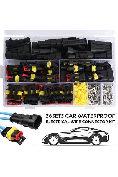 Choice 1p 2p 3p Black 352pcs Ip68 Waterproof Car Electrical Wire Connector 1/2/3/4 Hole Terminals Plug Kit