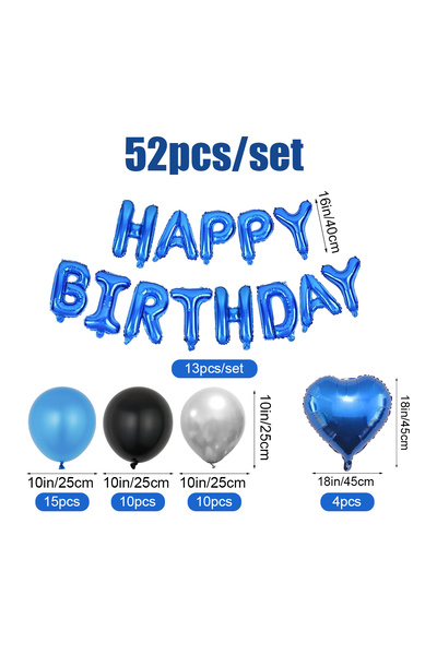 Choice Other 52pcs 52pcs blue birthday party decoration balloons set for blue...
