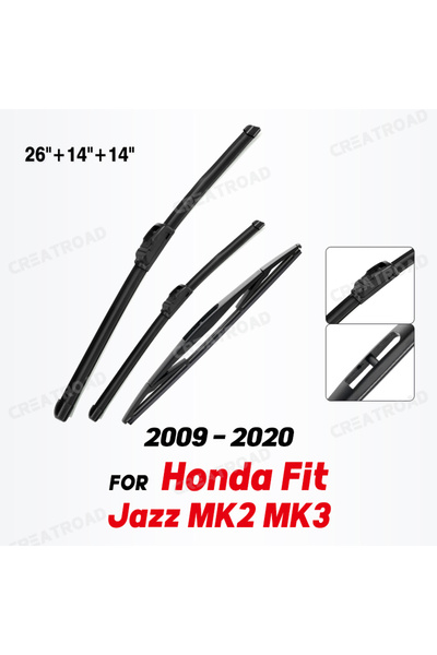 Choice مجموعة شفرات المساحات الأمامية والخلفية لسيارة هوندا فيت جاز MK2 MK3 2...