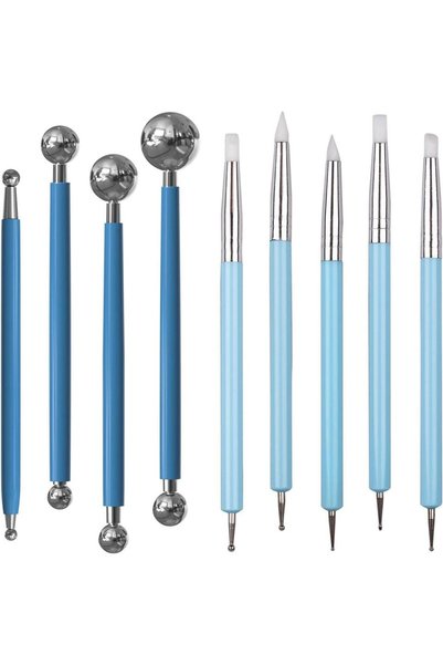 Choice 9pcs Polymer Modeling Clay Sculpting Tools Dotting Pen Ball Stylus, Po...
