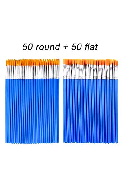 Choice Mix 100pcs 100pcs Paint Brushes Set For Kids Acrylic With Flat Round Pointed Paint Brushes Craft Wat