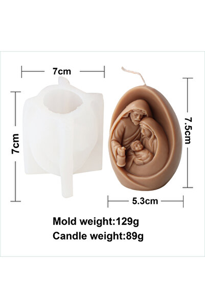 Choice قالب شمعة العائلة المقدسة الكاثوليكية ZJYW-YSDD، قالب سيليكون مصنوع يد...